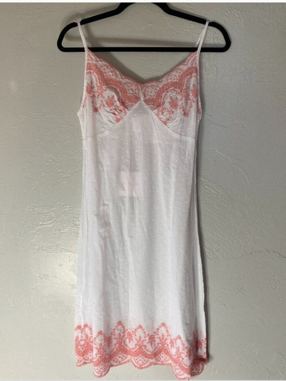 Shabby Chic Embroidered Eyelet Cotton Summer Slip Dress